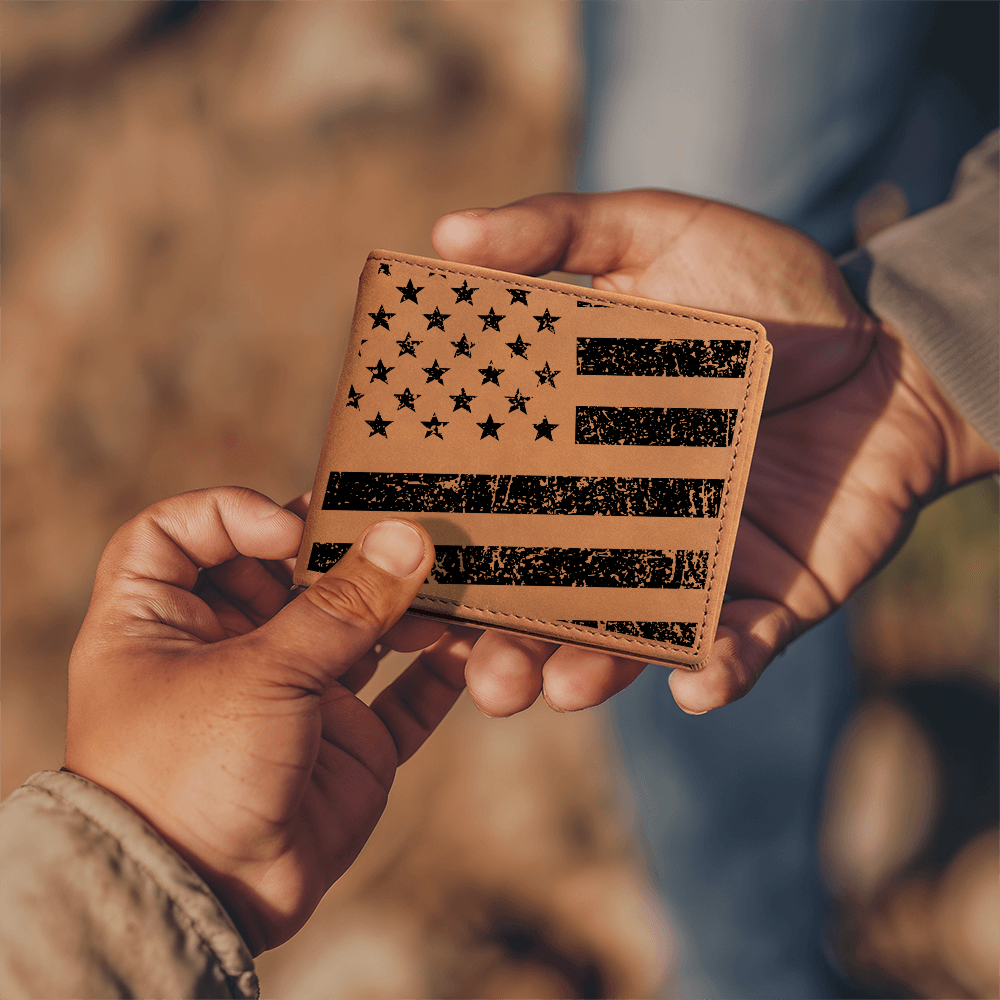 Black American Flag Patriotic Wallet