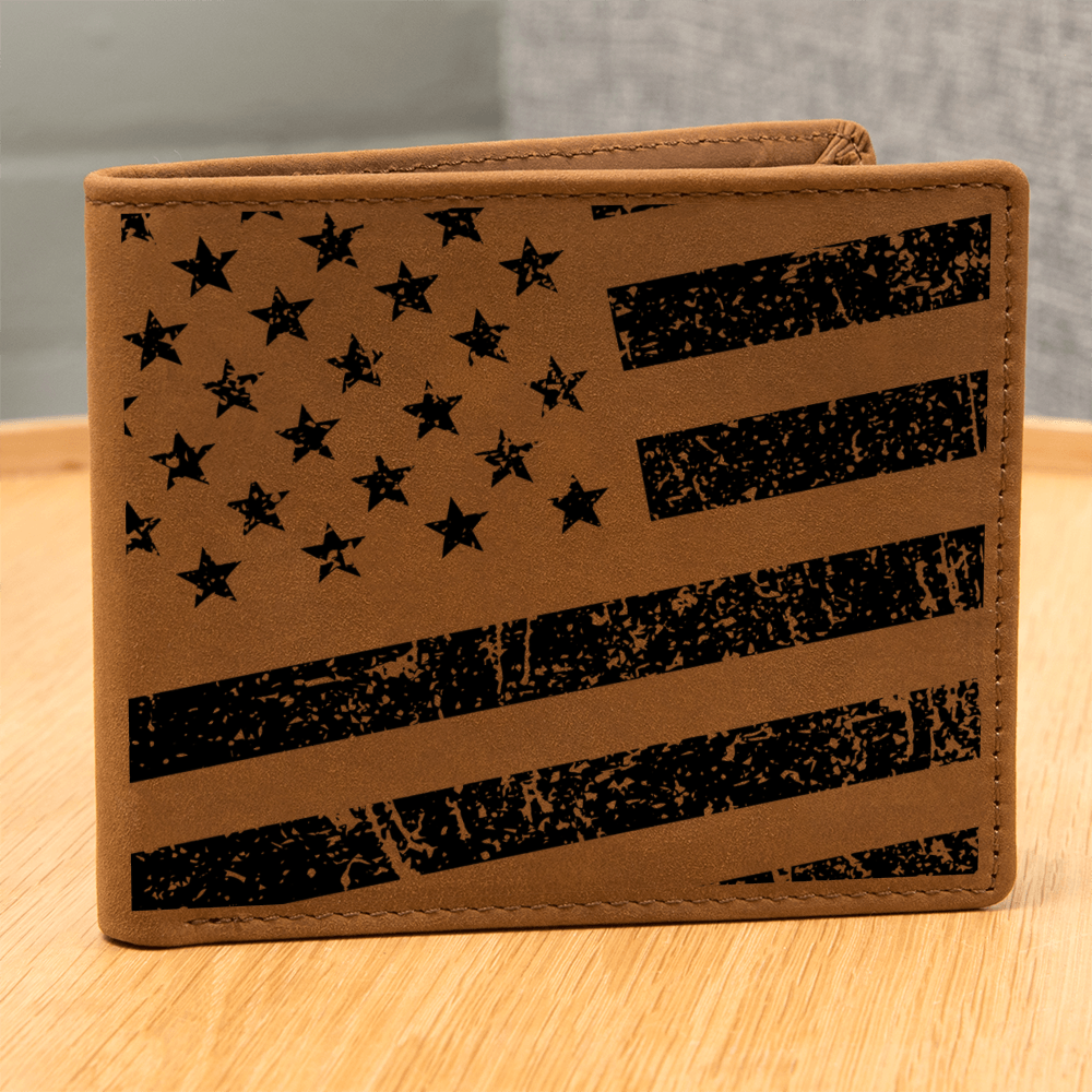 Black American Flag Patriotic Wallet