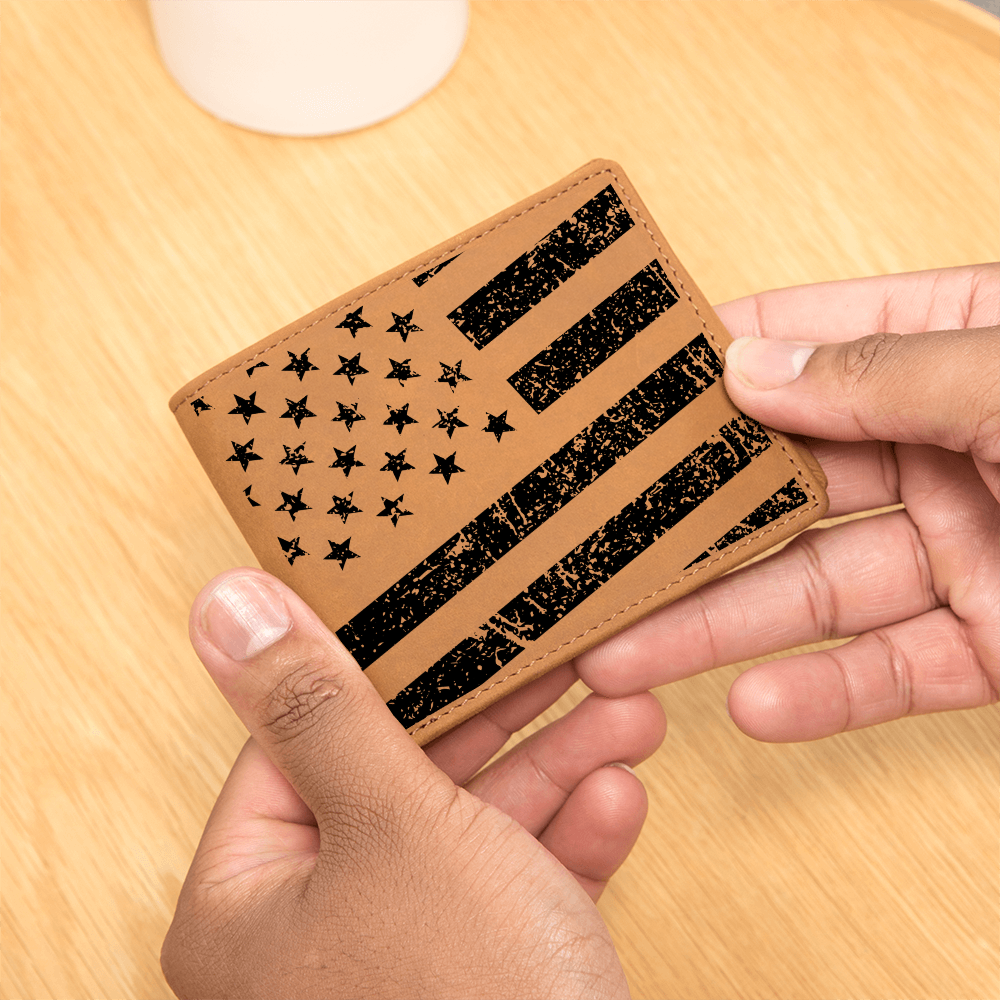 Black American Flag Patriotic Wallet