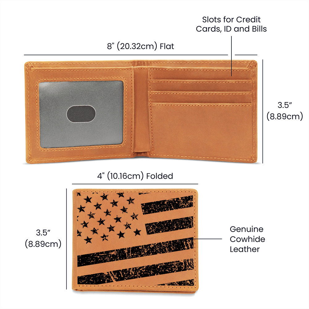 Black American Flag Patriotic Wallet