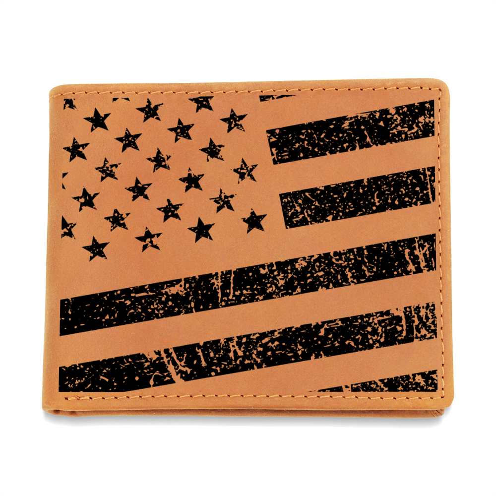Black American Flag Patriotic Wallet