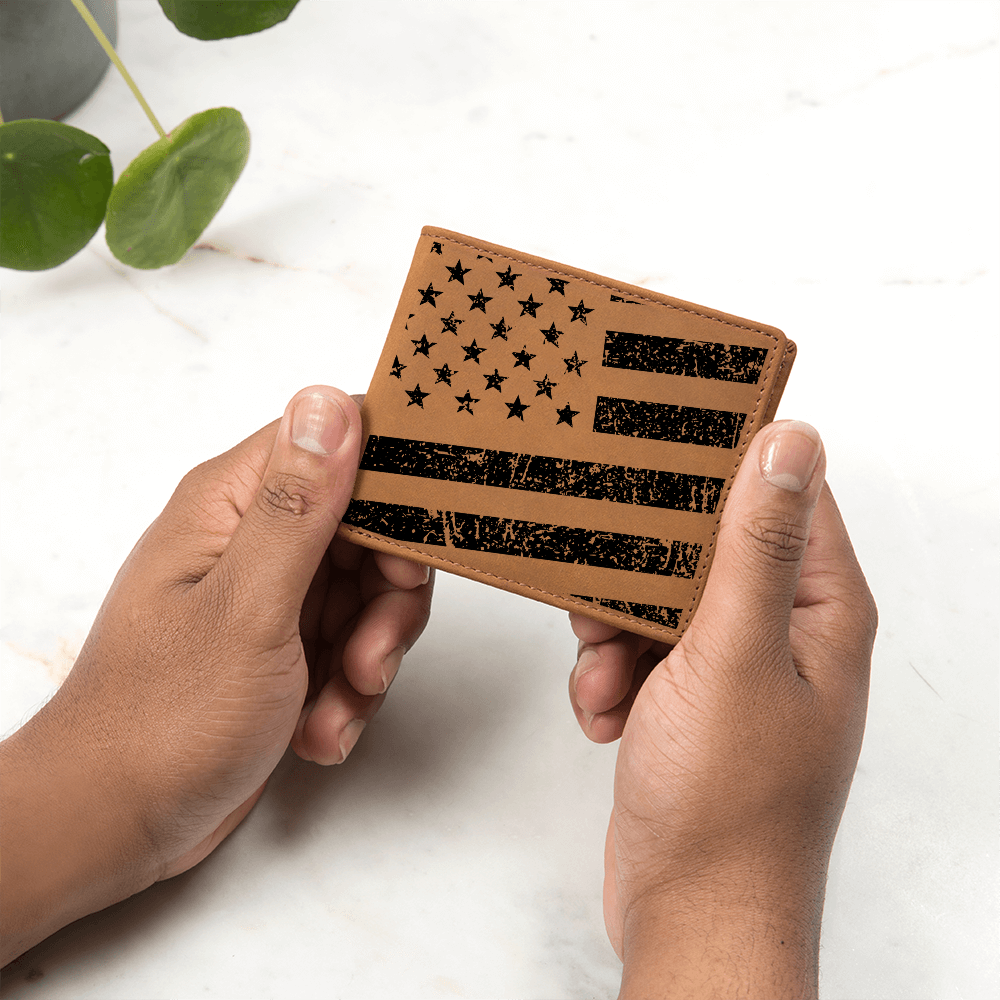 Black American Flag Patriotic Wallet