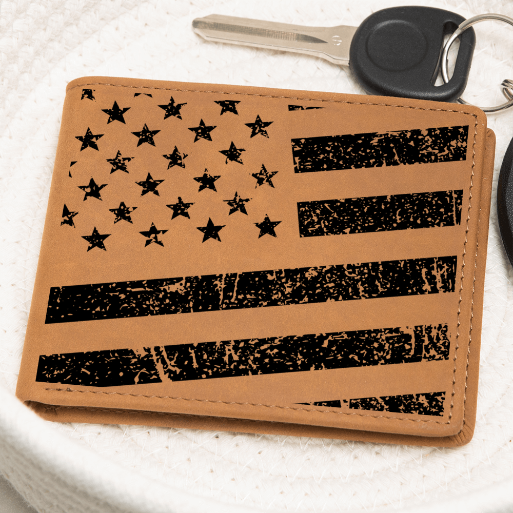 Black American Flag Patriotic Wallet