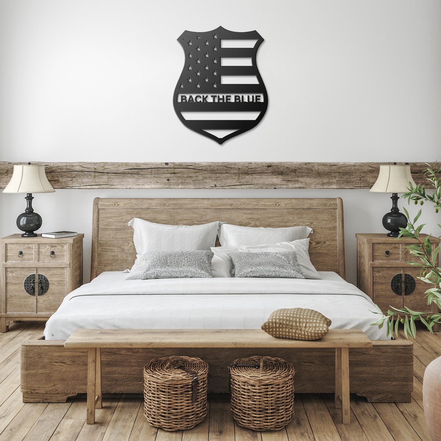 Back The Blue Metal Wall Art Badge