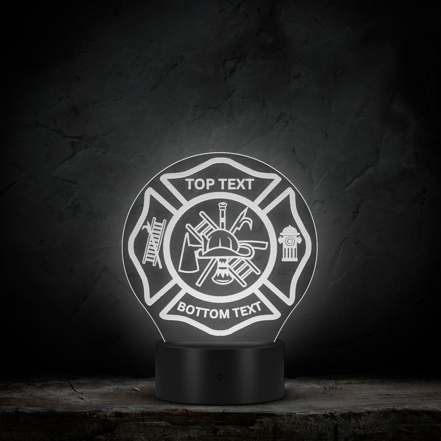 Custom Firefighter LED Table Lamp