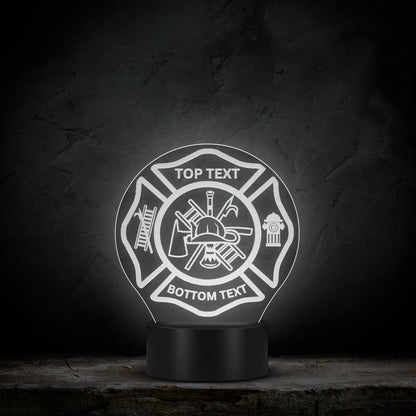Custom Firefighter LED Table Lamp