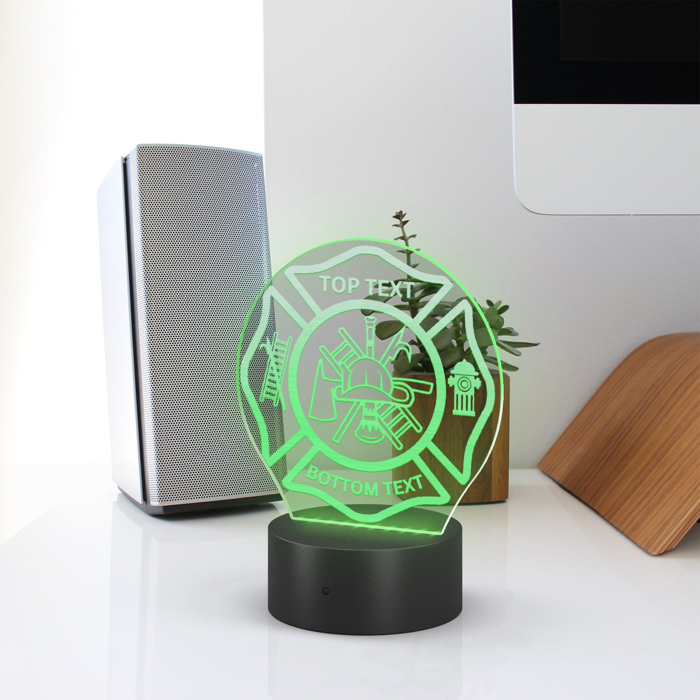 Custom Firefighter LED Table Lamp