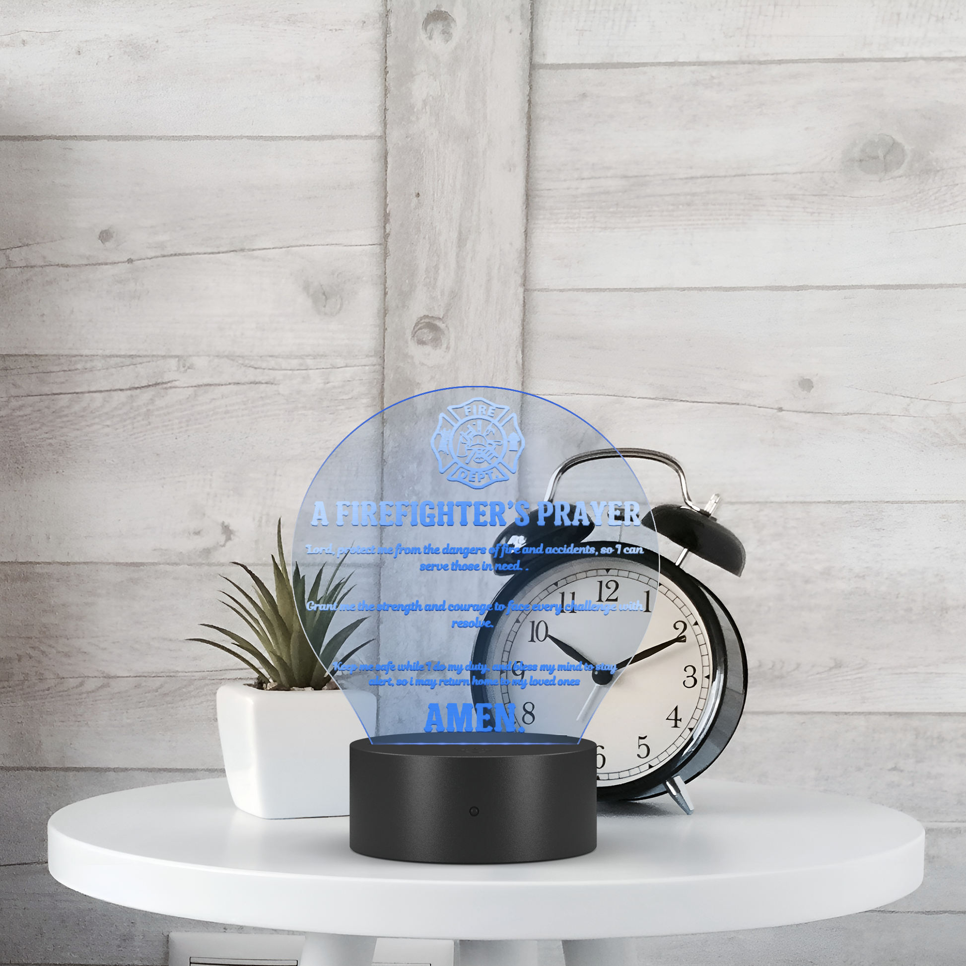 Firefighter_Prayer_LED_Sign_Circle_Lifestyle_White_Table_Mockup.png