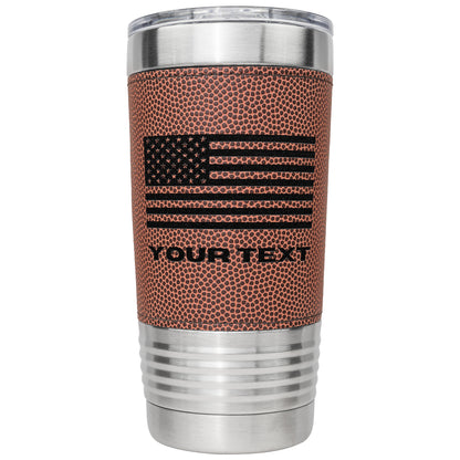 Personalized American Flag Football Stainless Tumbler