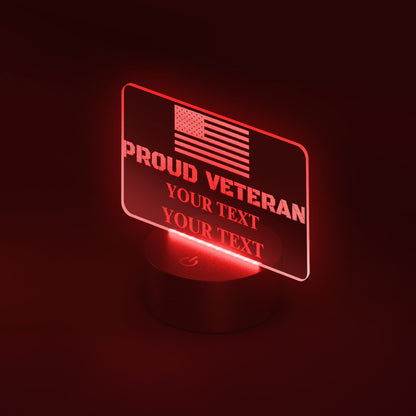 Custom Veteran LED Acrylic Nameplate