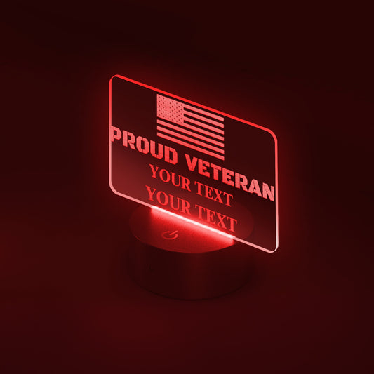 Custom Veteran LED Acrylic Nameplate