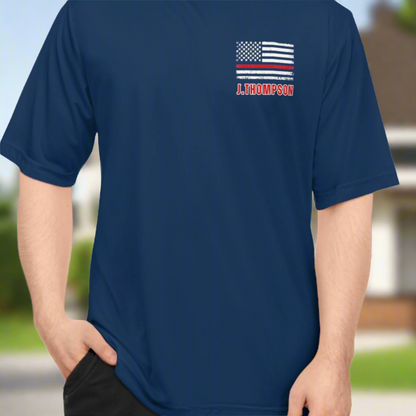 Custom Red Line Moisture Wicking T-Shirt