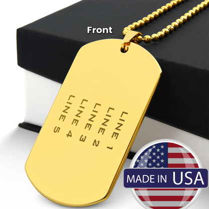 Custom Engraved Military Dog Tag