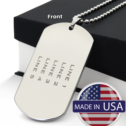 Custom Engraved Military Dog Tag