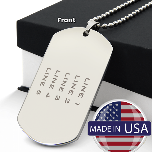 Custom Engraved Military Dog Tag