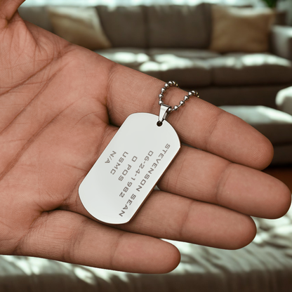 Custom Engraved Military Dog Tag