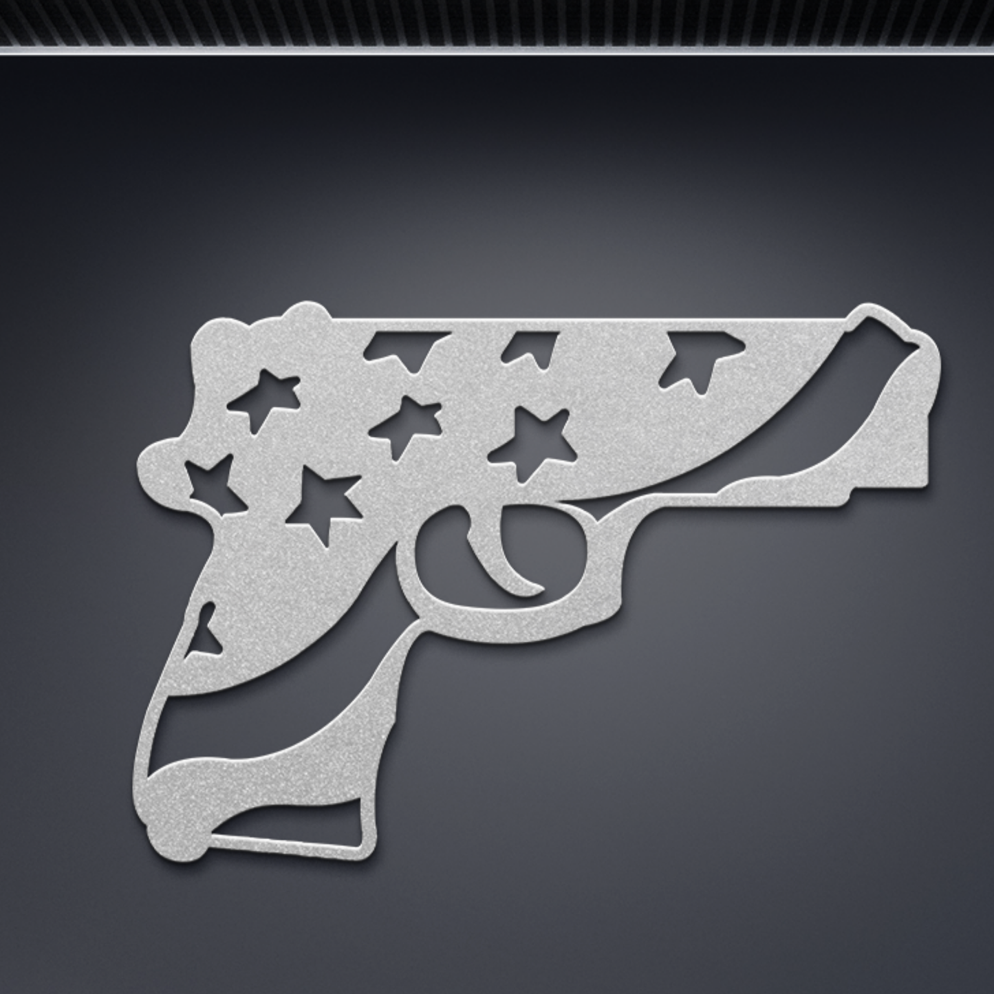 Patriotic Handgun Metal Wall Art With Family Freedom And Firearms
