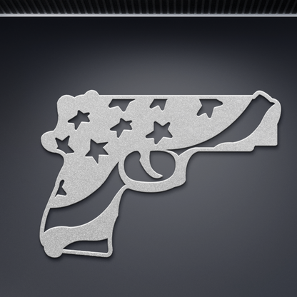 Patriotic Handgun Metal Wall Art With Family Freedom And Firearms