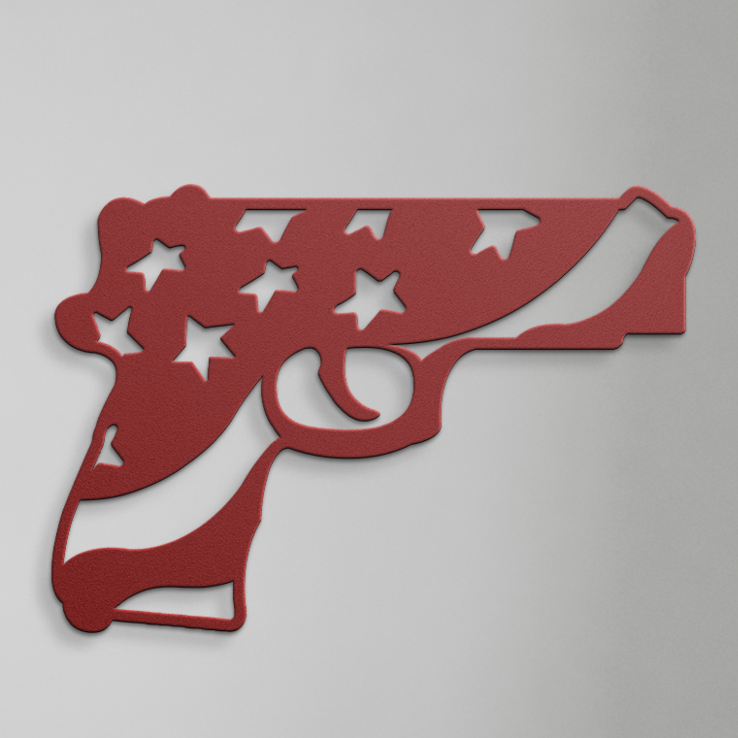 Patriotic Handgun Metal Wall Art With Family Freedom And Firearms