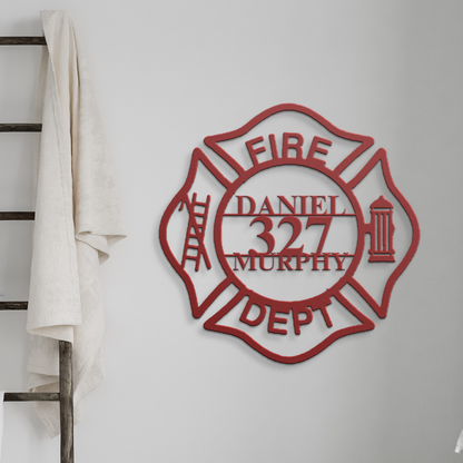 Custom Firefighter Metal Sign