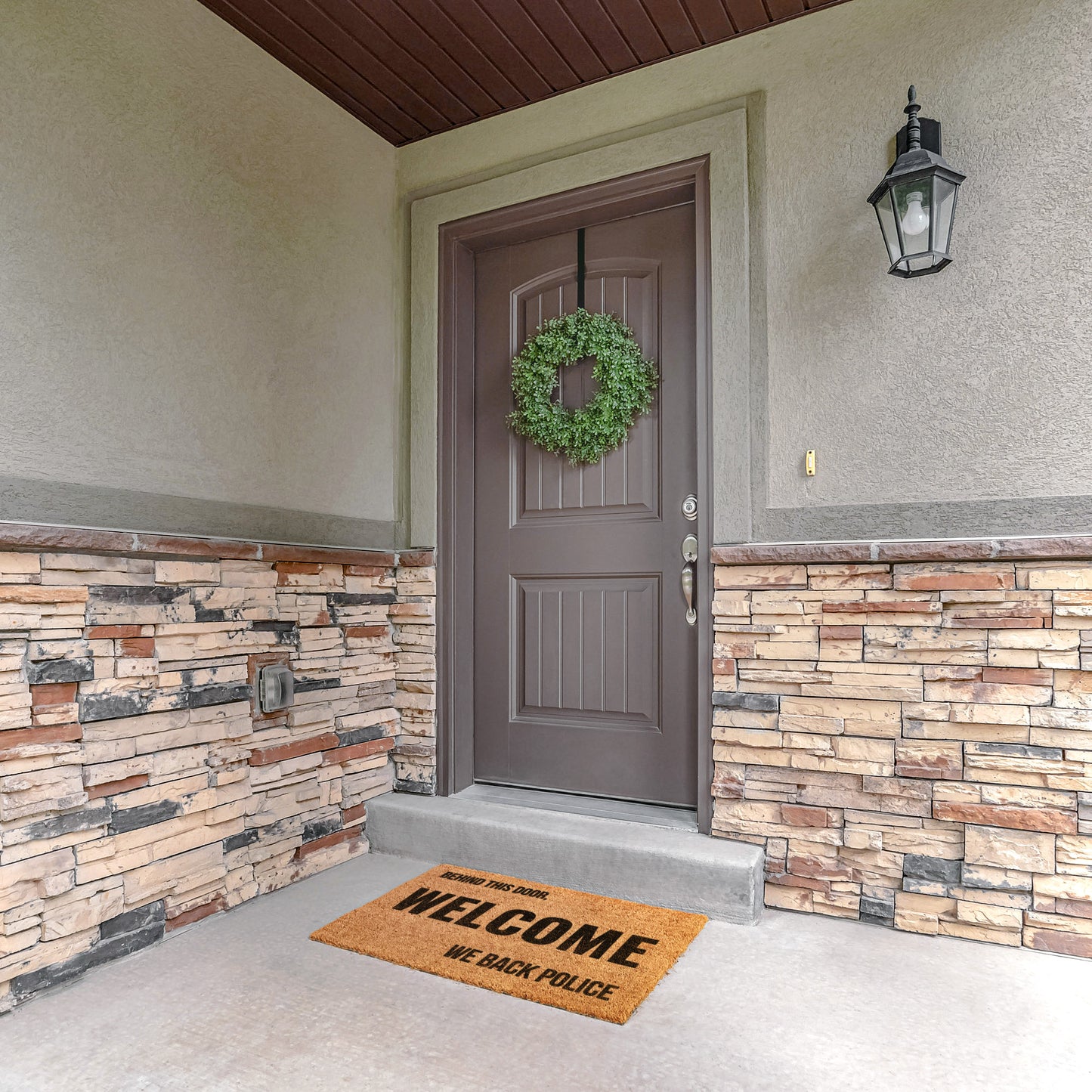 We Back Police Coir Doormat