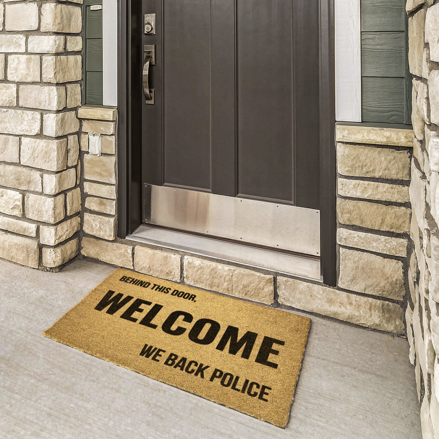 We Back Police Coir Doormat