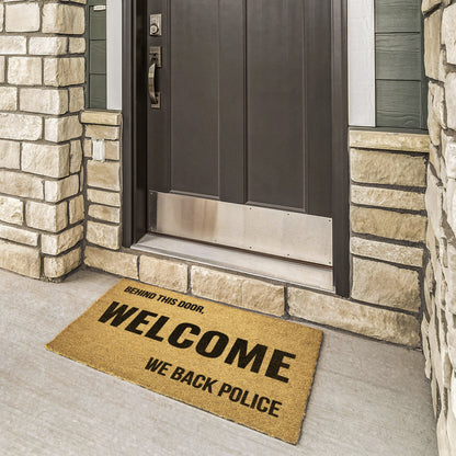 We Back Police Coir Doormat