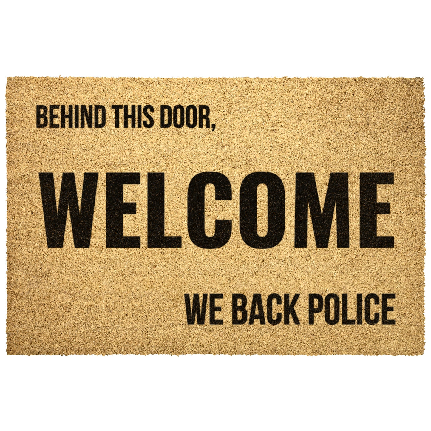 We Back Police Coir Doormat