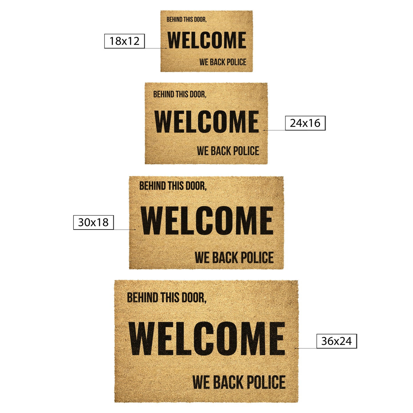 We Back Police Coir Doormat