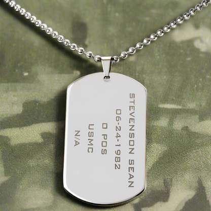 Custom Engraved Military Dog Tag