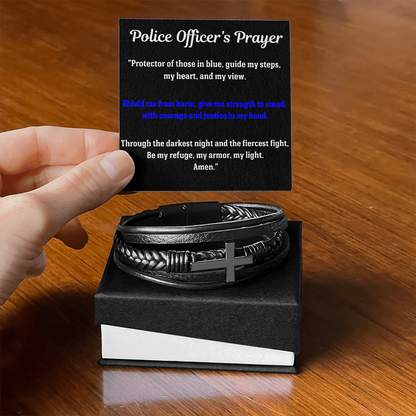 Police Officer's Prayer Cross Bracelet