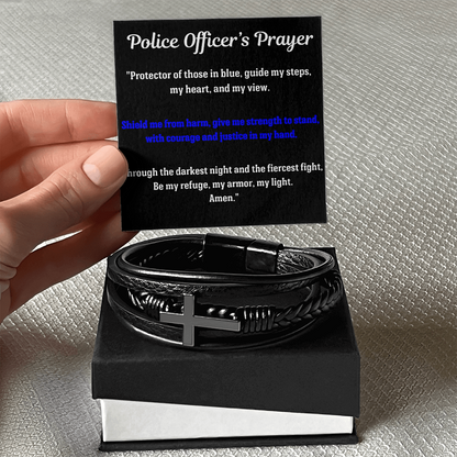 Police Officer's Prayer Cross Bracelet