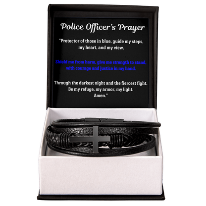 Police Officer's Prayer Cross Bracelet