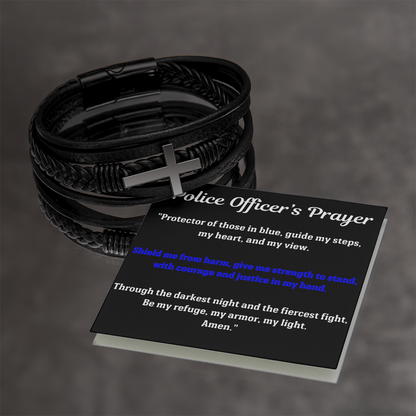 Police Officer's Prayer Cross Bracelet