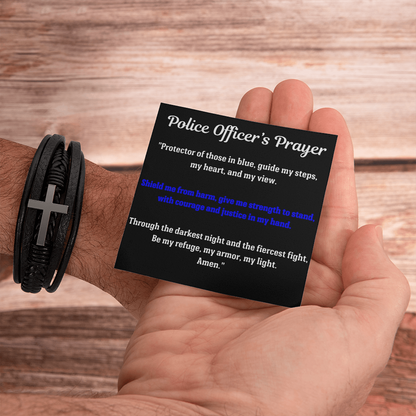 Police Officer's Prayer Cross Bracelet