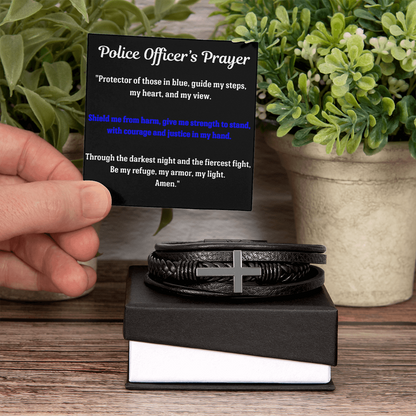 Police Officer's Prayer Cross Bracelet