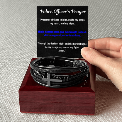 Police Officer's Prayer Cross Bracelet