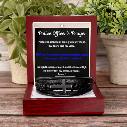 Police Officer's Prayer Cross Bracelet