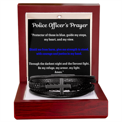 Police Officer's Prayer Cross Bracelet