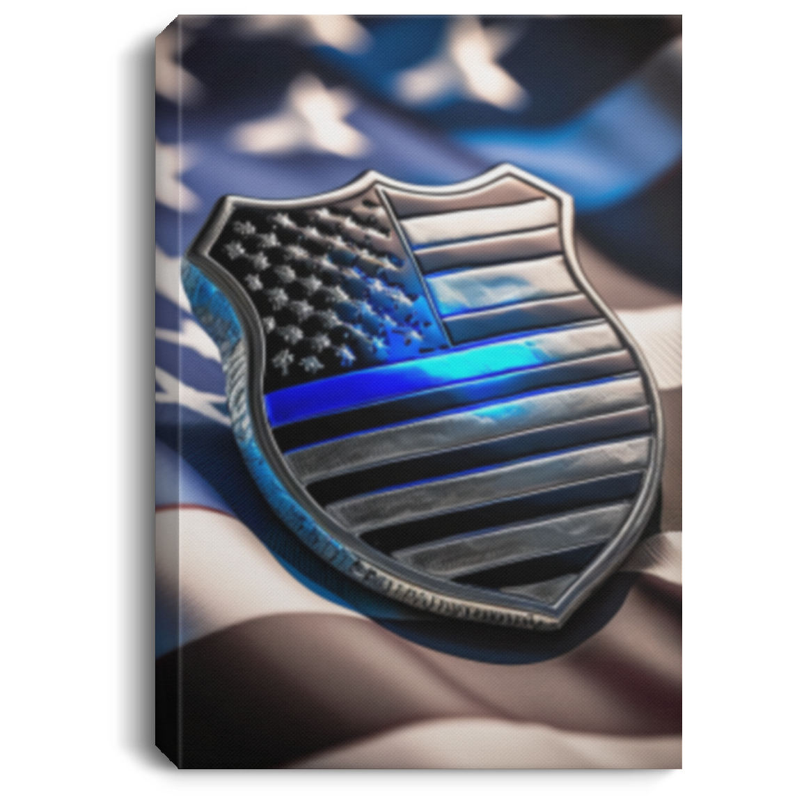 Blue Line Badge Wall Canvas