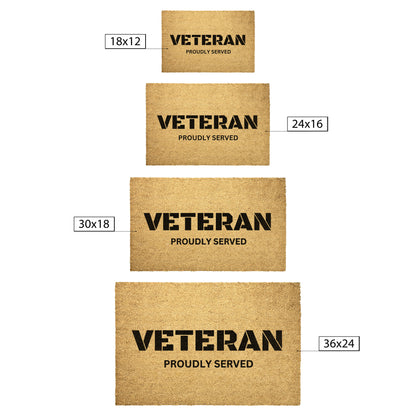 Veteran Proudly Served My Country Doormat